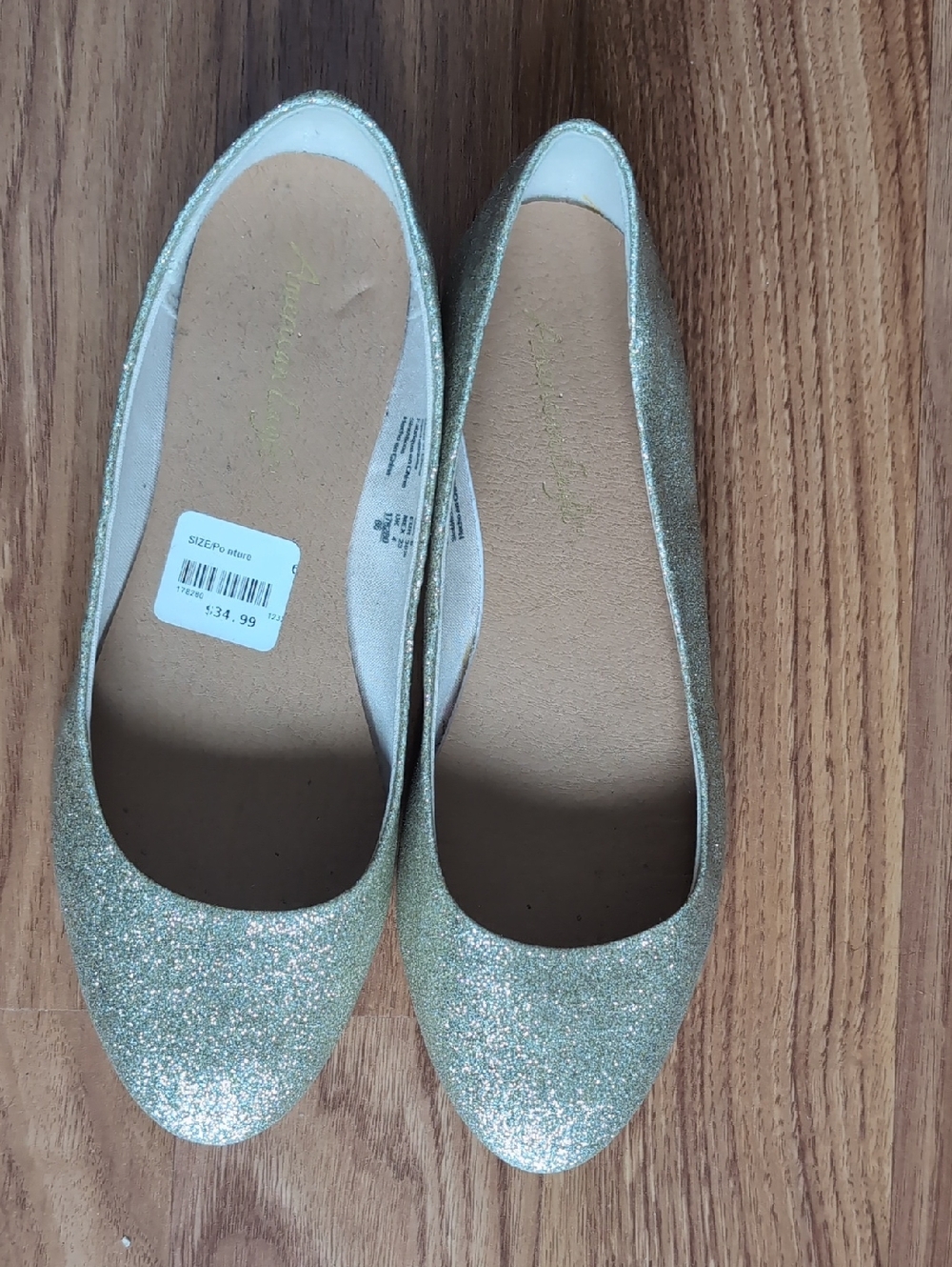 American Eagle Gold Glitter Ballet Flats - Women